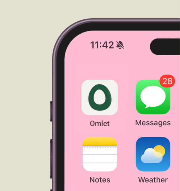 Bild des Omlet app-symbols auf einem mobiltelefon